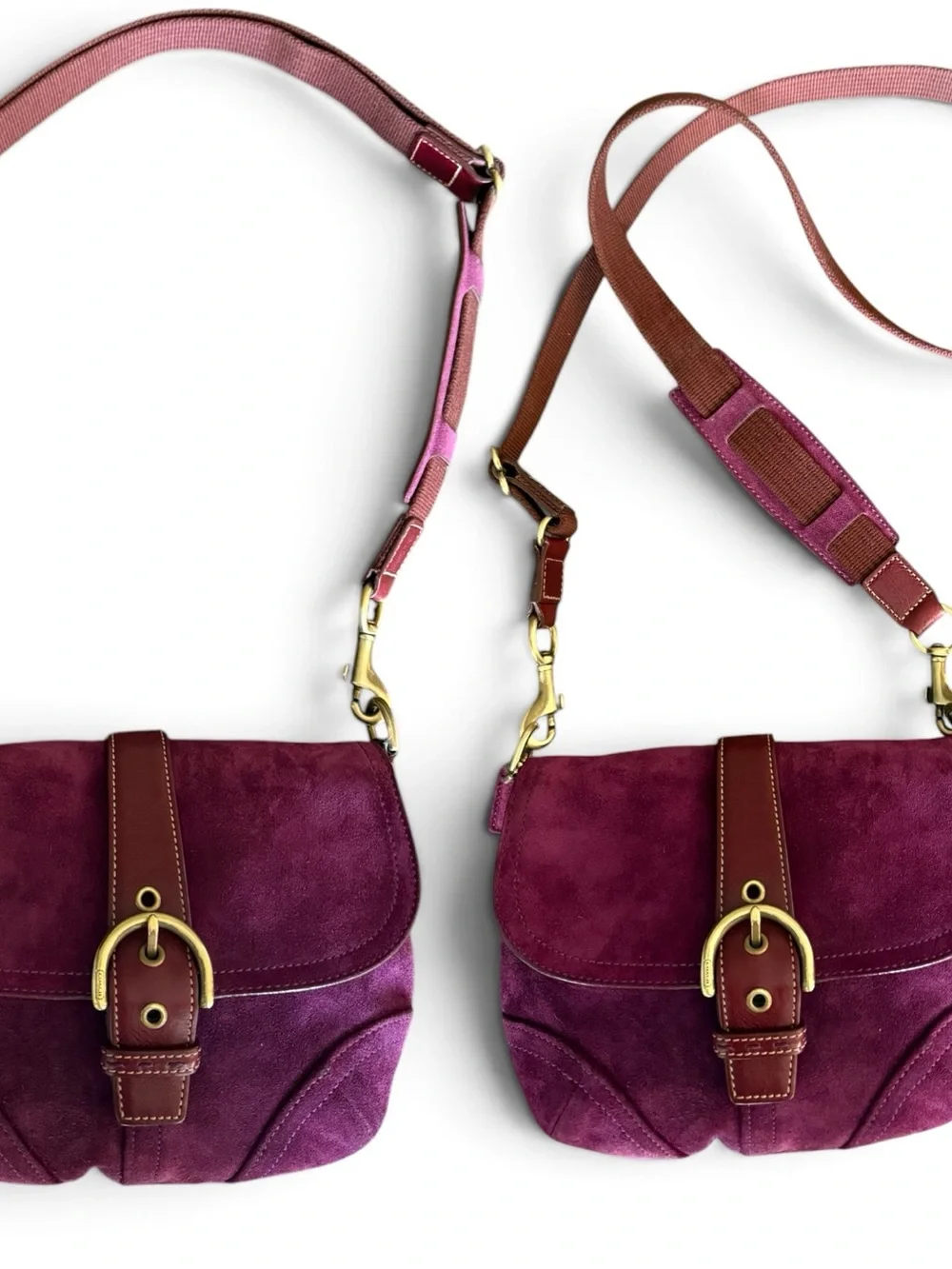 Vintage Coach Soho Plum Suede Buckle Flap Bag 2004-2005 Rare Y2K